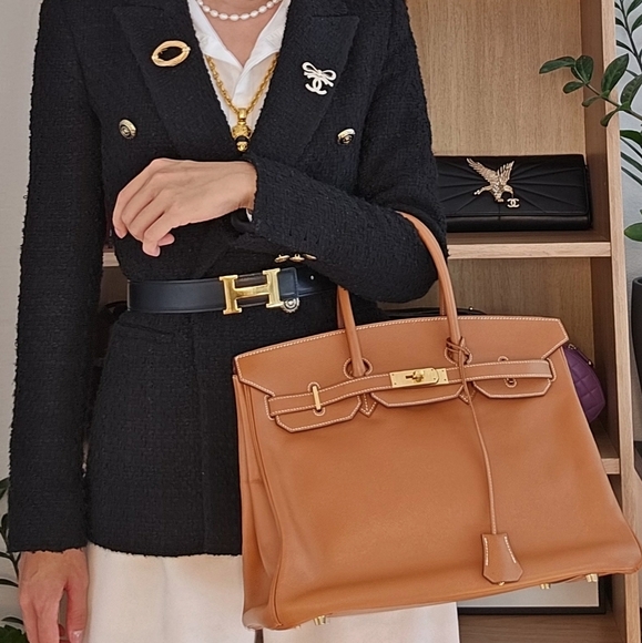 Hermès Handbags - ❤️ SOLD ❤️ Hermès Gold Courchevel Birkin 35 Gold Hardware, 2004